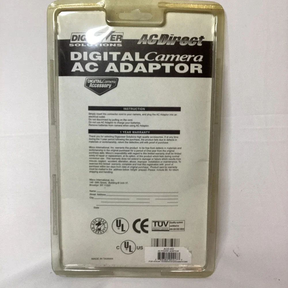 AC Direct Digital Camera AC Adapter ACD KD for Kodak DC200 DC210 DC220 DC260‎